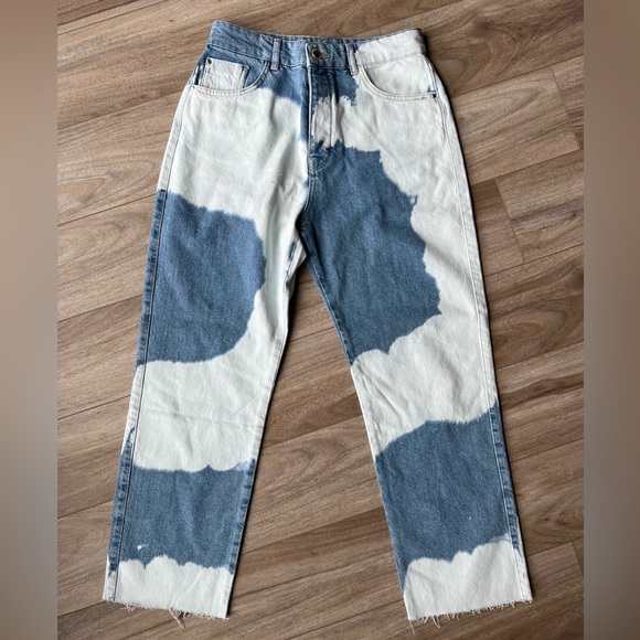 Zara high rise straight tie dye jeans - Picture 6 of 8